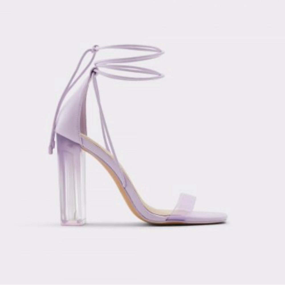 Aldo Onardonia Light Purple/ Lavender Strappy Tie-up Heeled Sandal